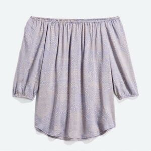 NAME YOUR PRICE • Stitch Fix Tart Off-Shoulder Blouse Purple Tan NWT Size L